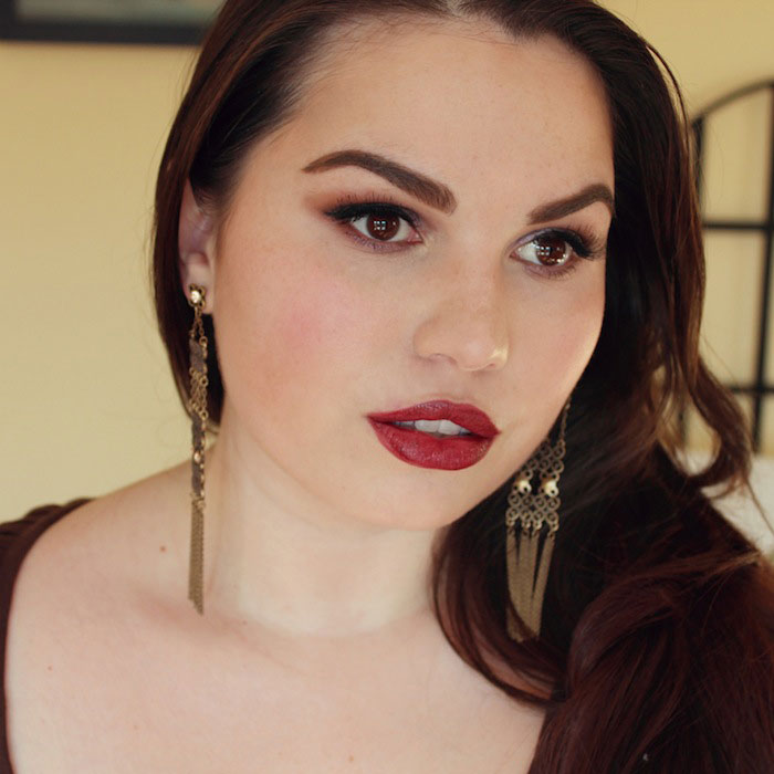 Makeup Look: Dark Red Lips and Lots of Lashes! – Beauty By Britanie